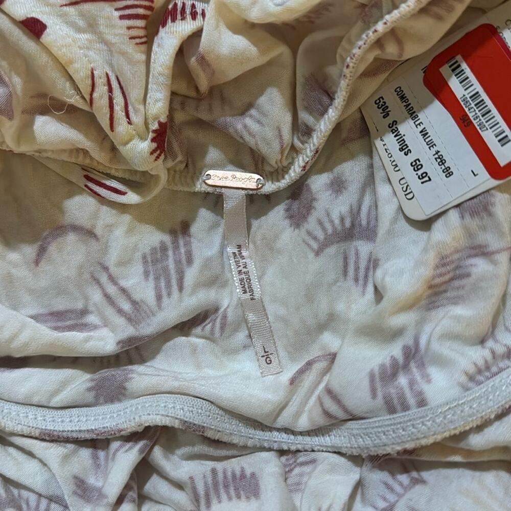 Free People Daria Graphic Maxi Dress in Ivory Combo Size L - Picture 8 of 9